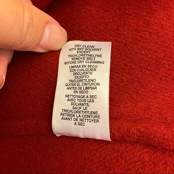 Anne Klein Peplum Wool Cashmere Blend Coat MP Red - Picture 5 of 11